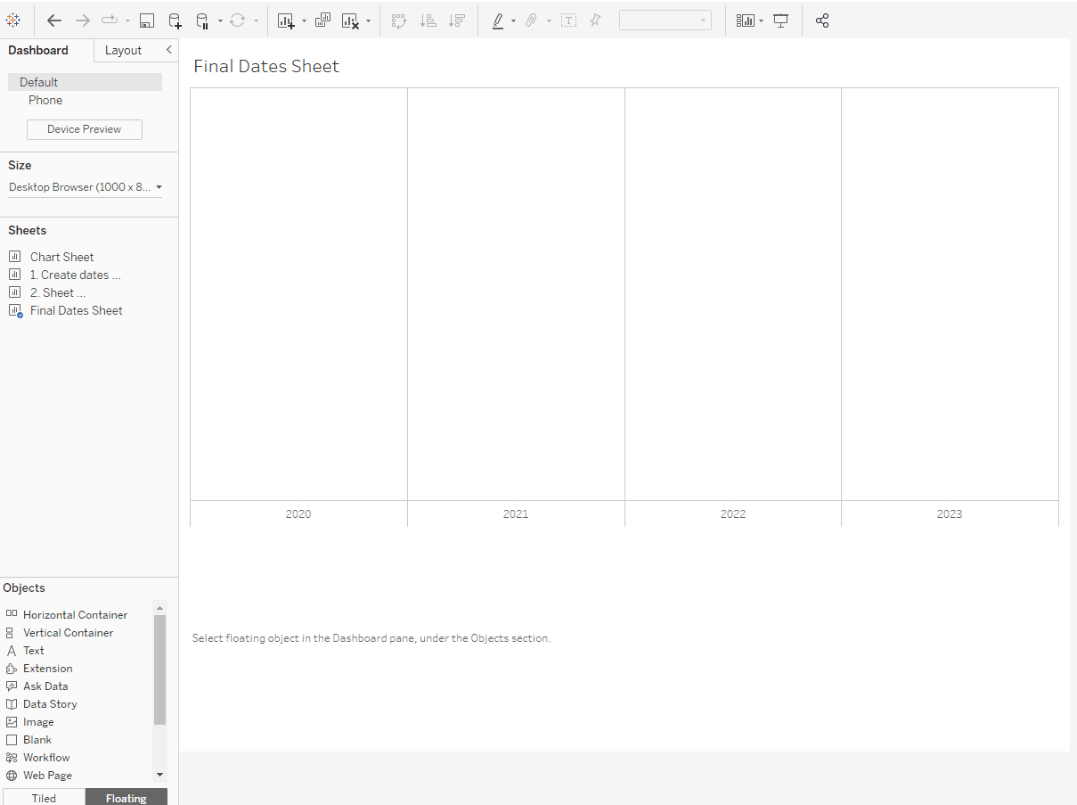 How to use floating and fixed sheets on a Tableau dashboard