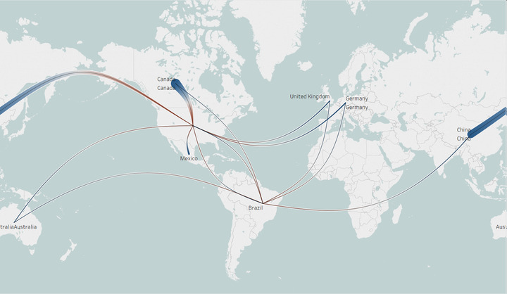 world trade flow map
