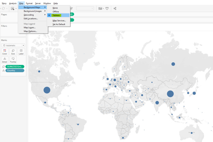 Maps are not showing using tableau public
